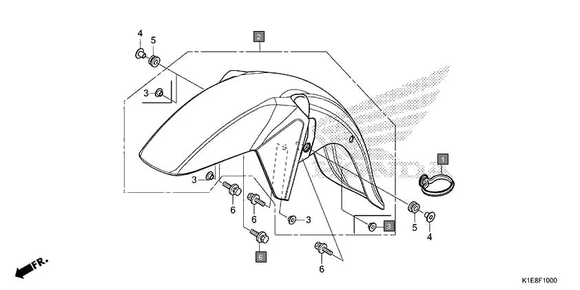 F-10 FRONT FENDER assembly diagram for HONDA CD 110 Dream CB110CMDR