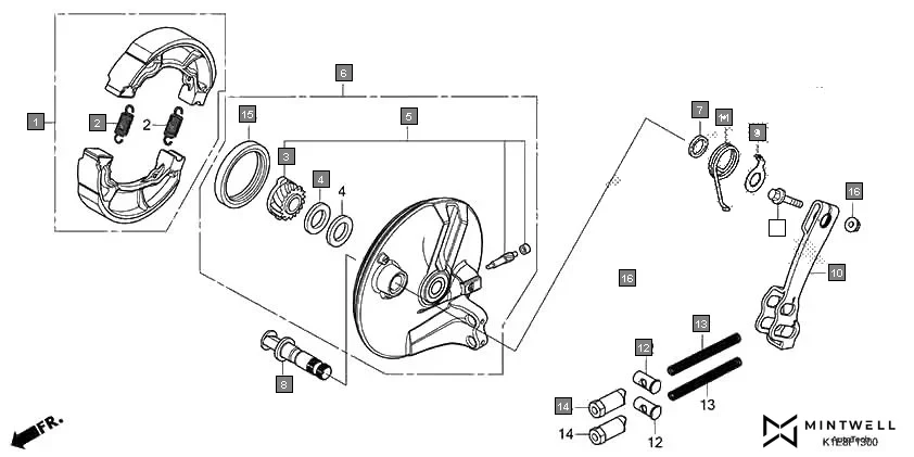 F-13 FRONT BRAKE PANEL diagram showing 45133-KPL-900