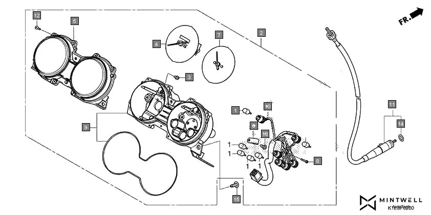 F-2 METER assembly diagram for HONDA CD 110 Dream CB110CMDR