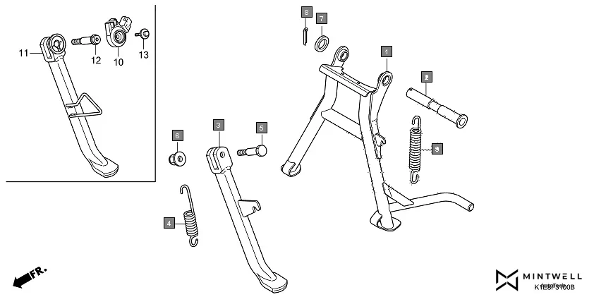 F-31 STAND assembly diagram for HONDA CD 110 Dream CB110CMDR