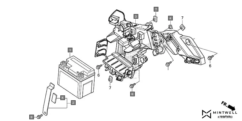 F-37 BATTERY assembly diagram for HONDA CD 110 Dream CB110CMDR