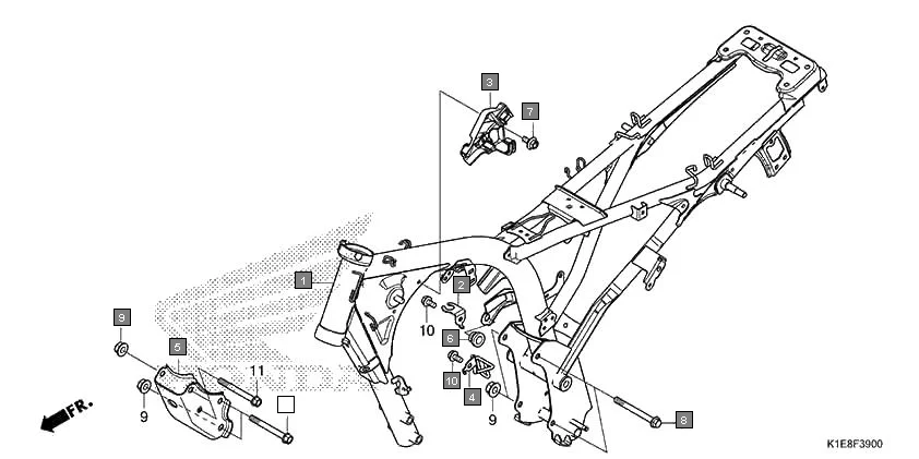 F-39 FRAME BODY assembly diagram for HONDA CD 110 Dream CB110CMDR