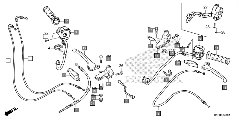 F-4 HANDLE LEVER/SWITCH/CABLE diagram showing 32161-KSP-920
