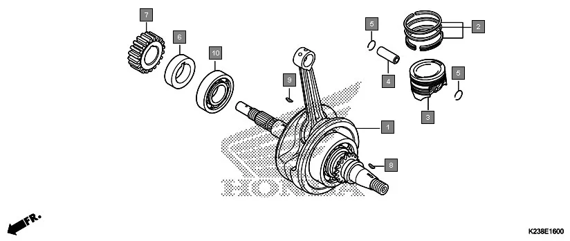 E-16 CRANKSHAFT/PISTON