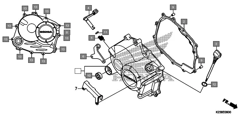 E-6 RIGHT CRANKCASE COVER