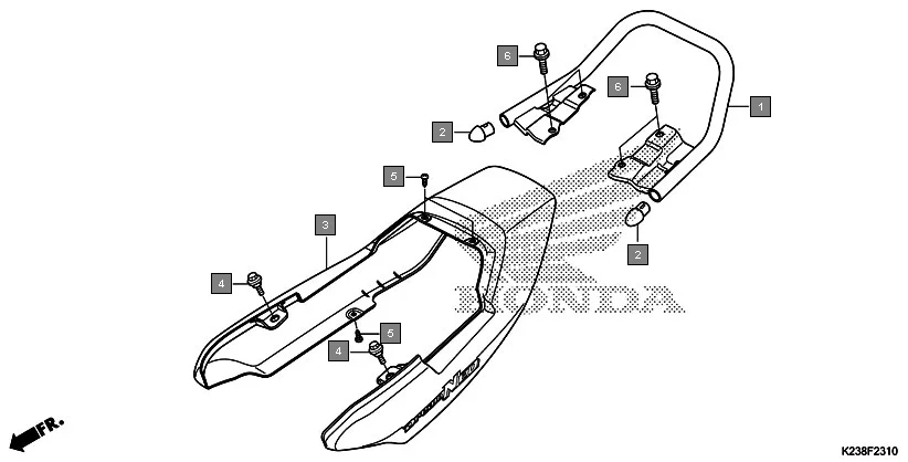 F-23-10 REAR COWL assembly diagram for HONDA Dream Neo CB110CG