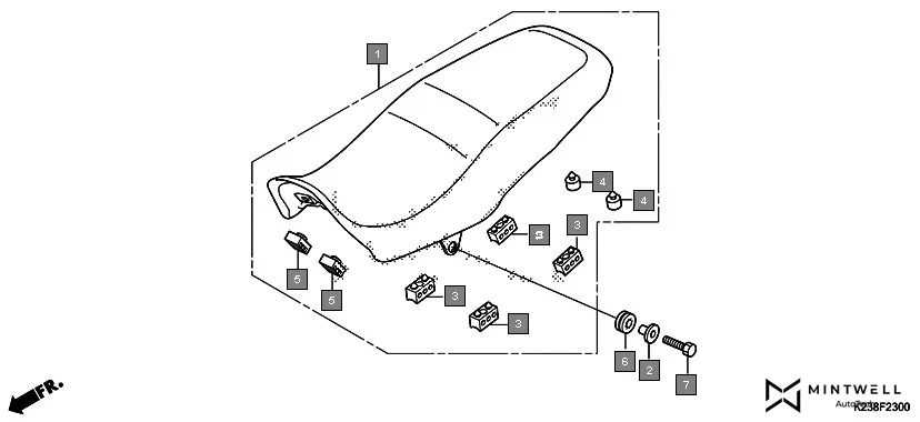F-23 SEAT assembly diagram for HONDA Dream Neo CB110CG