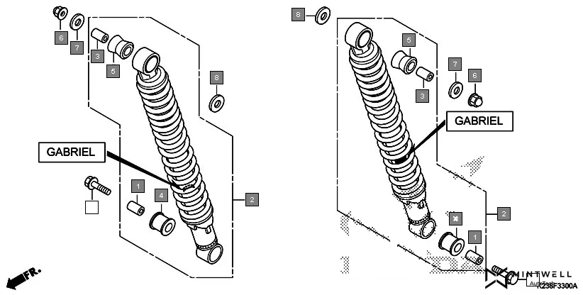 F-33 REAR CUSHION(GABRIEL) diagram showing 52487-KWS-901