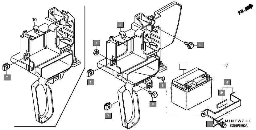 F-37 BATTERY assembly diagram for HONDA Dream Neo CB110CG