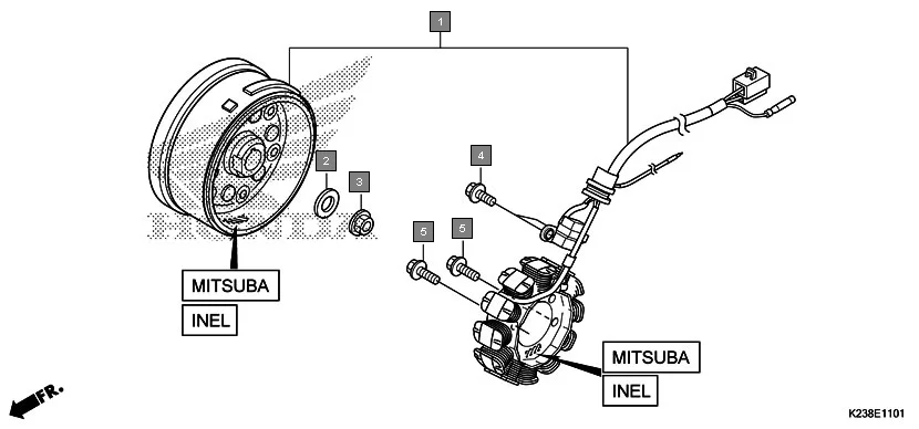 E-11-1 GENERATOR(CB110CF/CMF-2ID,4ID)(MITSUBA/INEL)