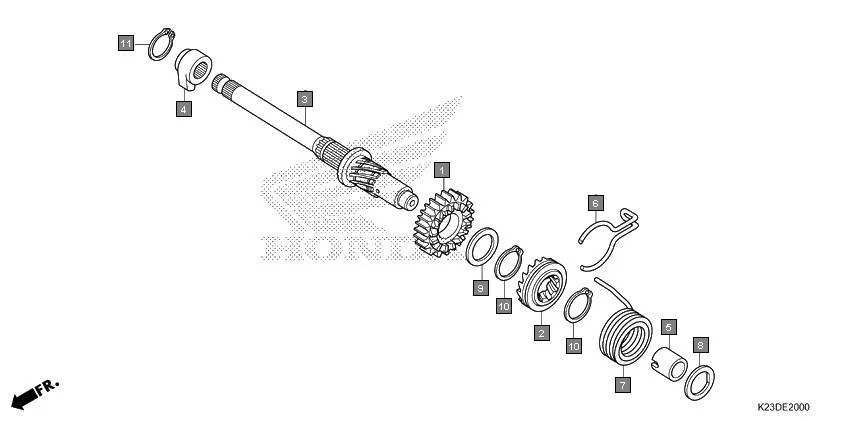E-20 KICK STARTER SPINDLE