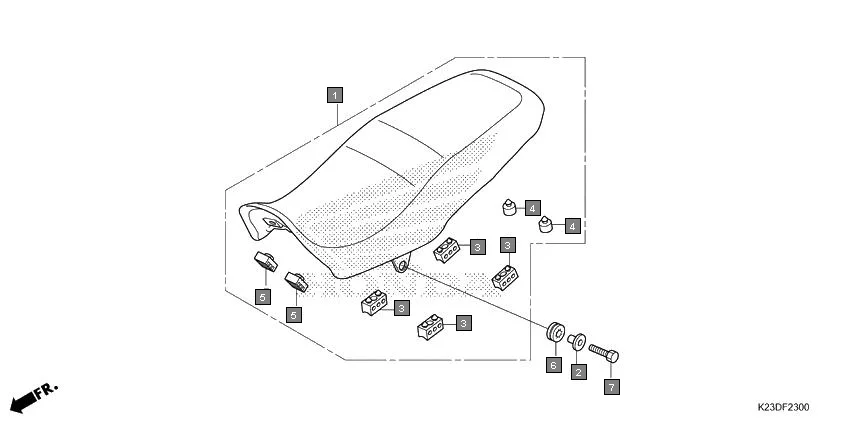 F-23 SEAT assembly diagram for HONDA Dream Neo CB110CMH