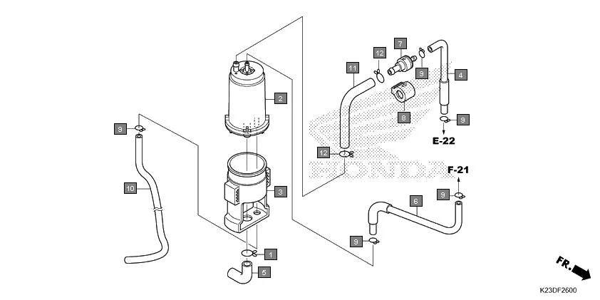 F-26 CANISTER assembly diagram for HONDA Dream Neo CB110CMH