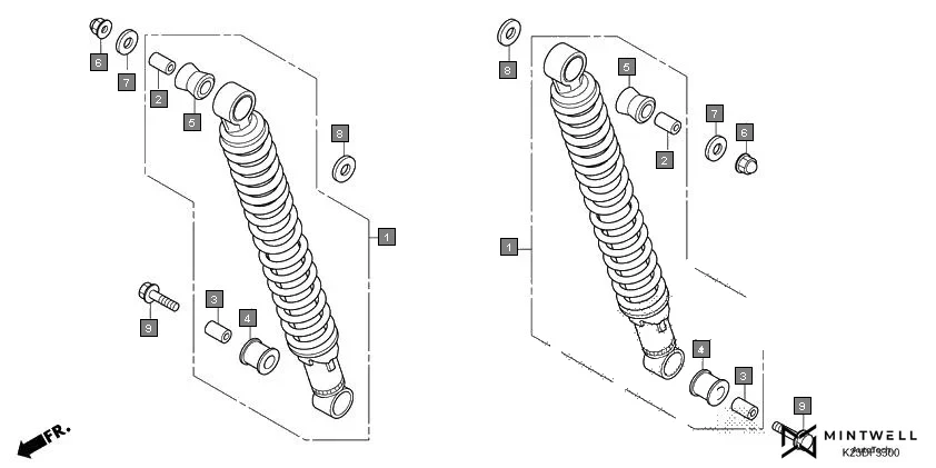 F-33 REAR CUSHION assembly diagram for HONDA Dream Neo CB110CMH