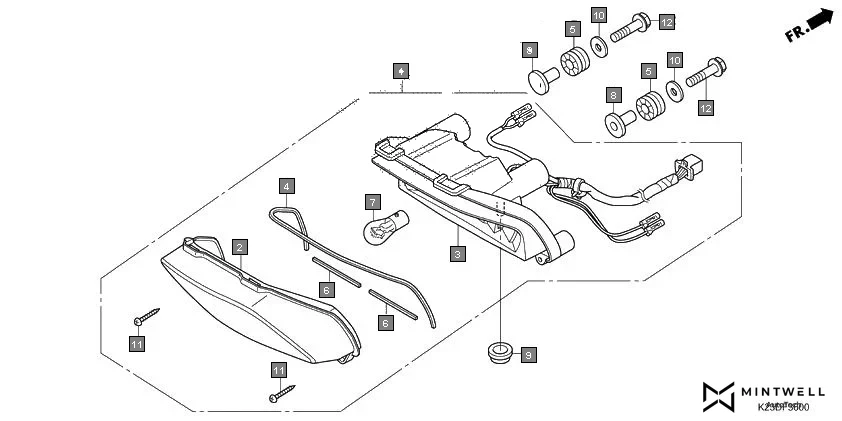 F-36 TAILLIGHT assembly diagram for HONDA Dream Neo CB110CMH