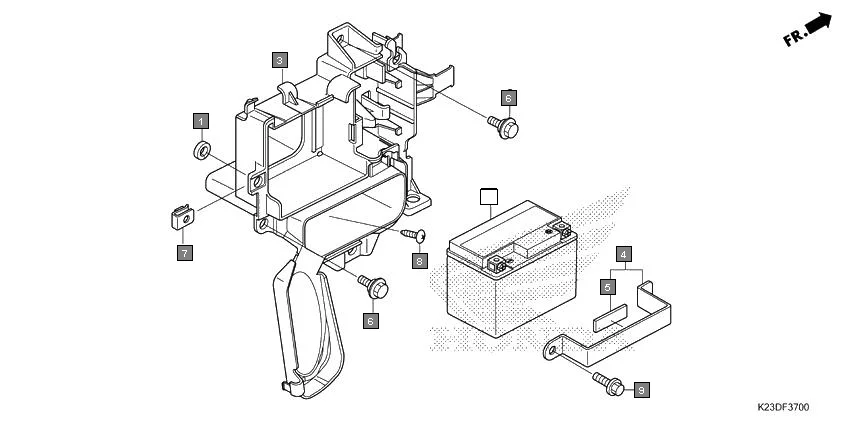 F-37 BATTERY assembly diagram for HONDA Dream Neo CB110CMH