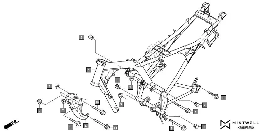 F-39 FRAME BODY assembly diagram for HONDA Dream Neo CB110CMH