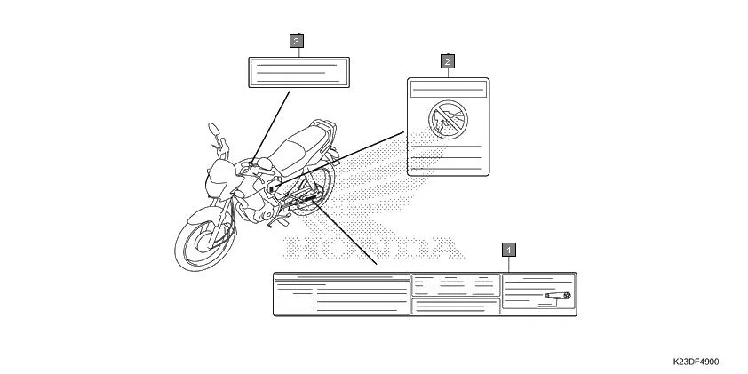 F-49 CAUTION LABEL assembly diagram for HONDA Dream Neo CB110CMH