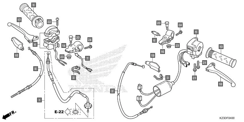F-4 HANDLE LEVER/SWITCH/CABLE diagram showing 32161-KSP-920