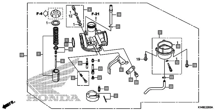 E-22 CARBURETOR(CB110D/MD)
