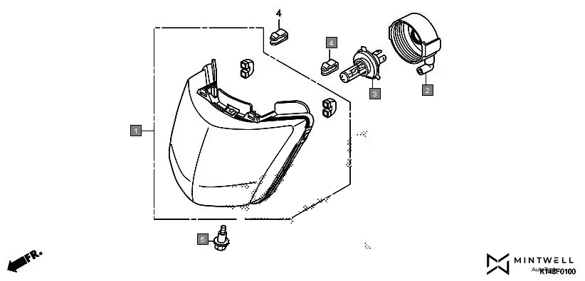F-1 HEADLIGHT(CB110D/MD) assembly diagram for HONDA Dream Yuga CB110MD