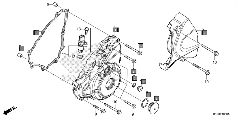 E-10 LEFT CRANKCASE COVER