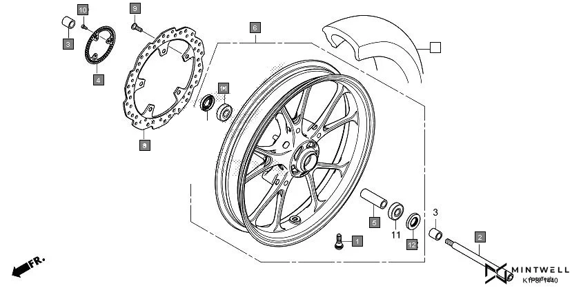F-14-40 FRONT WHEEL diagram showing 44620-KYJ-900