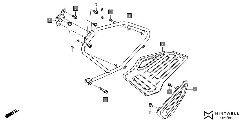 F-24-10 SARI GUARD assembly diagram for HONDA CB200X CB190XS