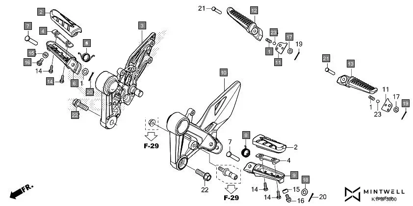 F-30 STEP assembly diagram for HONDA CB200X CB190XR