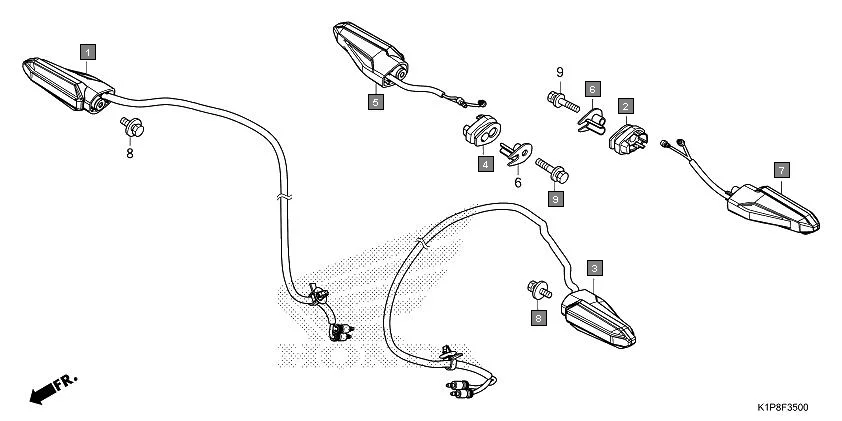 F-35 WINKER assembly diagram for HONDA CB200X CB190XS