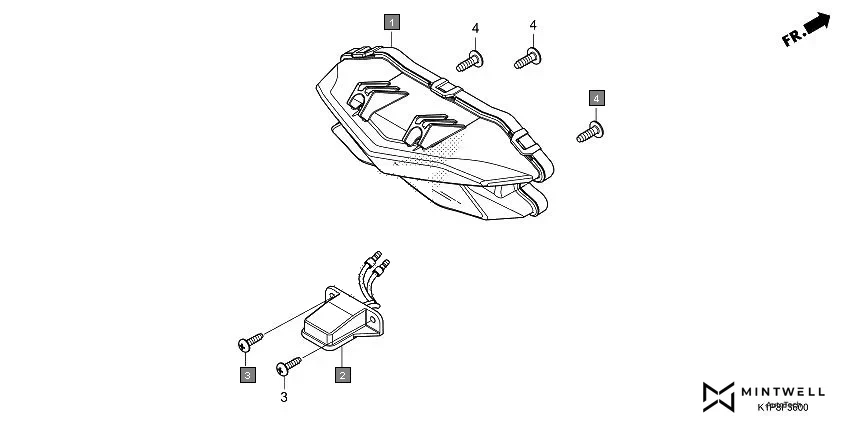 F-36 TAILLIGHT/LICENSE LIGHT assembly diagram for HONDA CB200X CB190XS