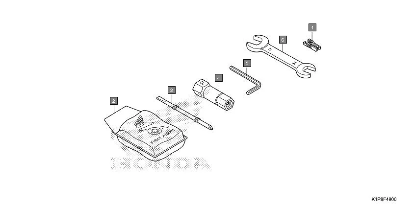 F-48 TOOLS assembly diagram for HONDA CB200X CB190XS