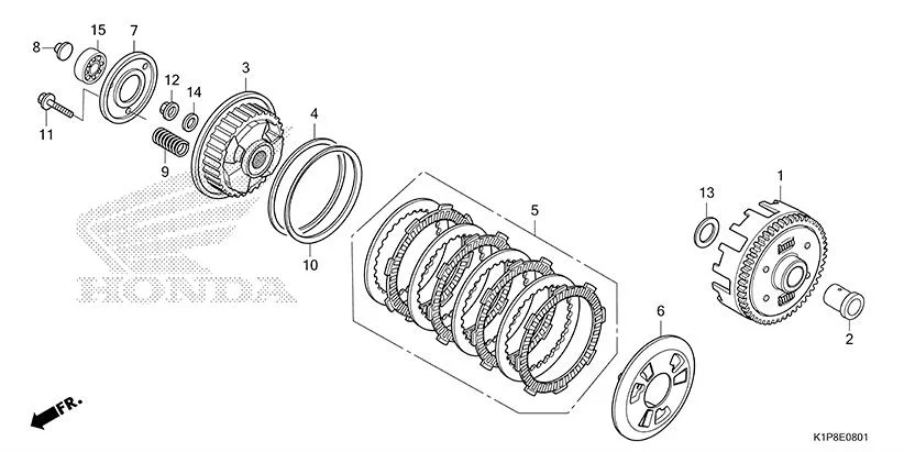 E-8-1 CLUTCH(CB190XR/S)