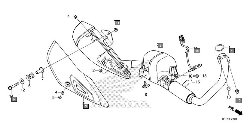 F-27-1 EXHAUST MUFFLER(CB190XS) diagram showing 50524-K15-900
