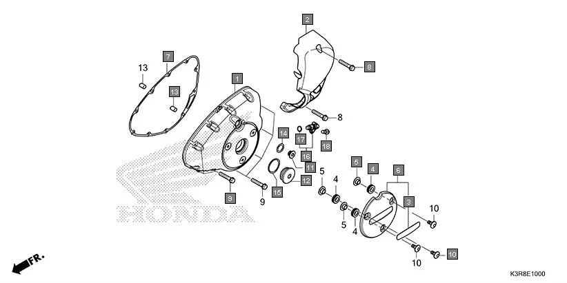 E-10 LEFT CRANKCASE COVER