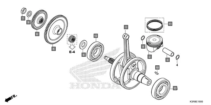 E-16 CRANKSHAFT/PISTON
