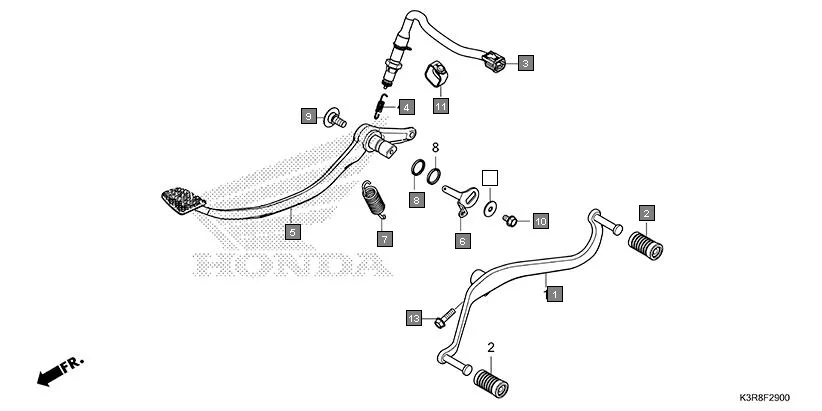F-29 PEDAL assembly diagram for HONDA CB350 CB350CR