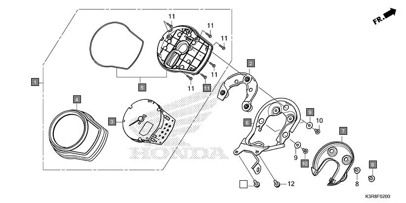F-2 METER assembly diagram for HONDA CB350 CB350CT
