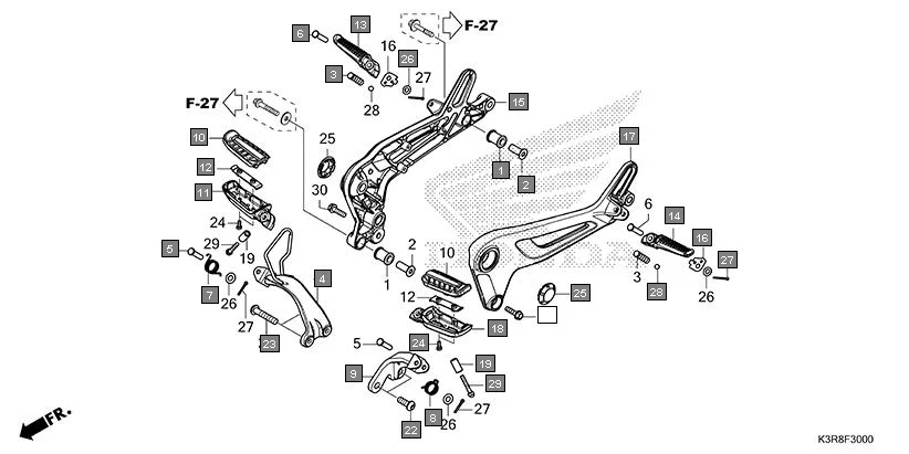 F-30 STEP assembly diagram for HONDA CB350 CB350CR