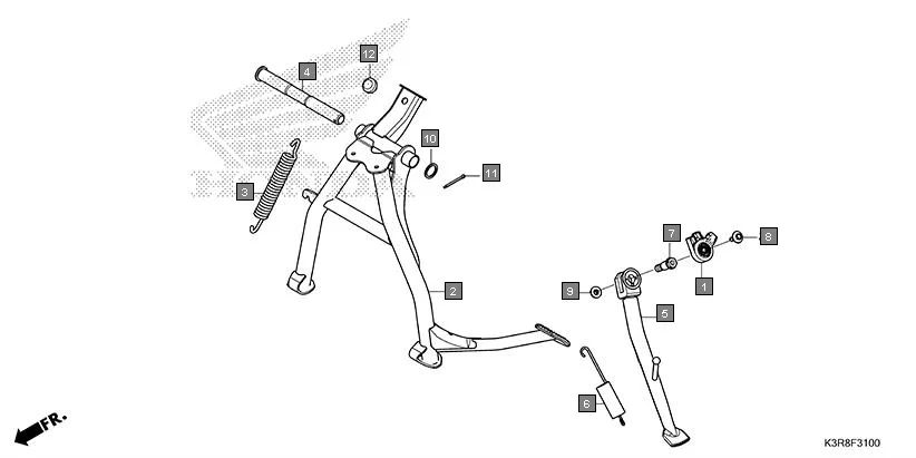 F-31 SIDE STAND assembly diagram for HONDA CB350 CB350CST