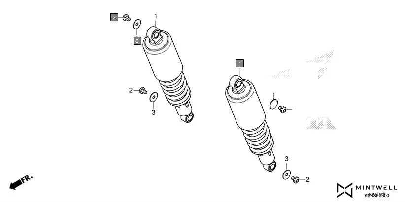 F-33 REAR CUSHION assembly diagram for HONDA CB350 CB350CR