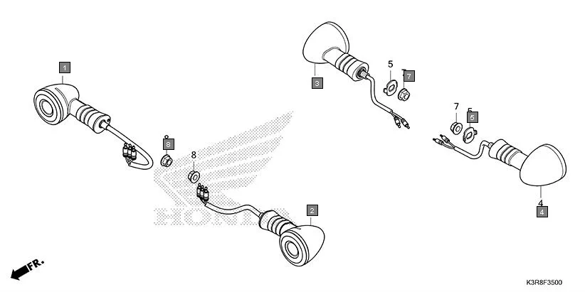 F-35 WINKER assembly diagram for HONDA CB350 CB350CR