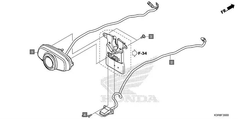 F-36 TAILLIGHT assembly diagram for HONDA CB350 CB350CR
