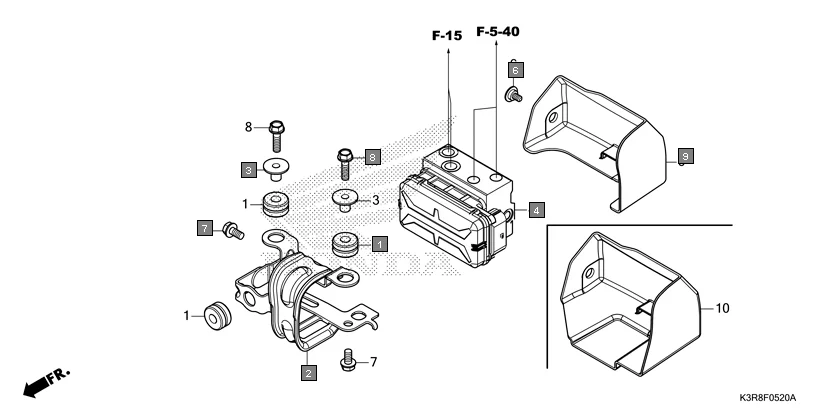 F-5-20 ABS MODULATOR assembly diagram for HONDA CB350 CB350CR