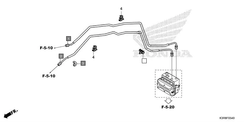 F-5-40 BRAKE PIPE assembly diagram for HONDA CB350 CB350CST