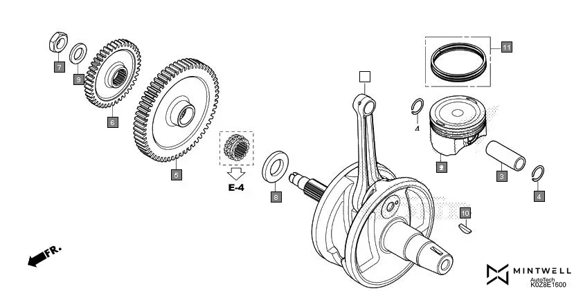 E-16 CRANKSHAFT/PISTON