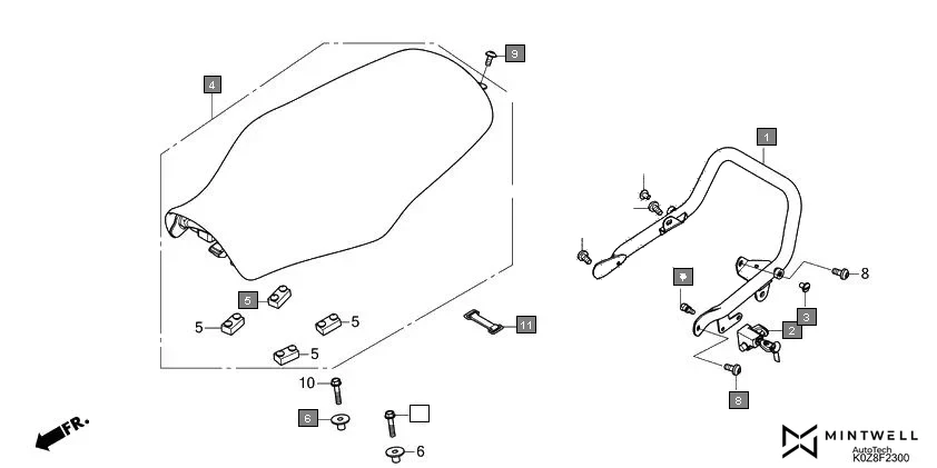 F-23 SEAT(CB350DM/DSM)  assembly diagram for HONDA HNESS CB350DM