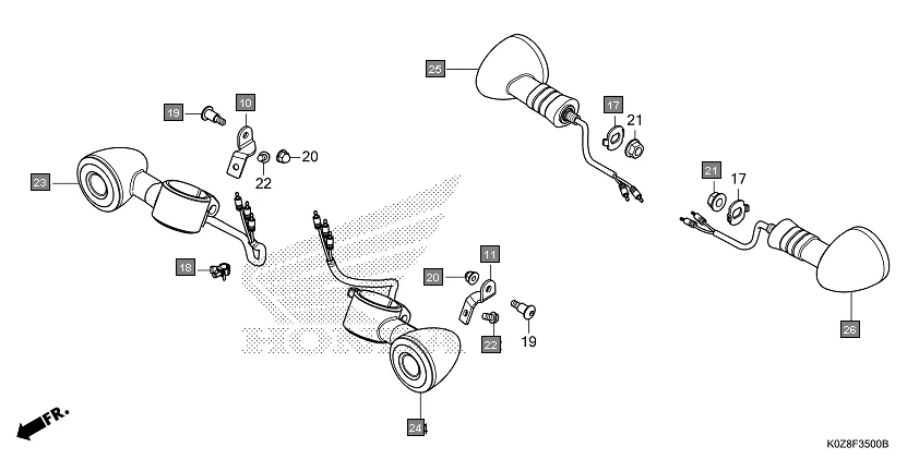 F-35 WINKER assembly diagram for HONDA HNESS CB350DM