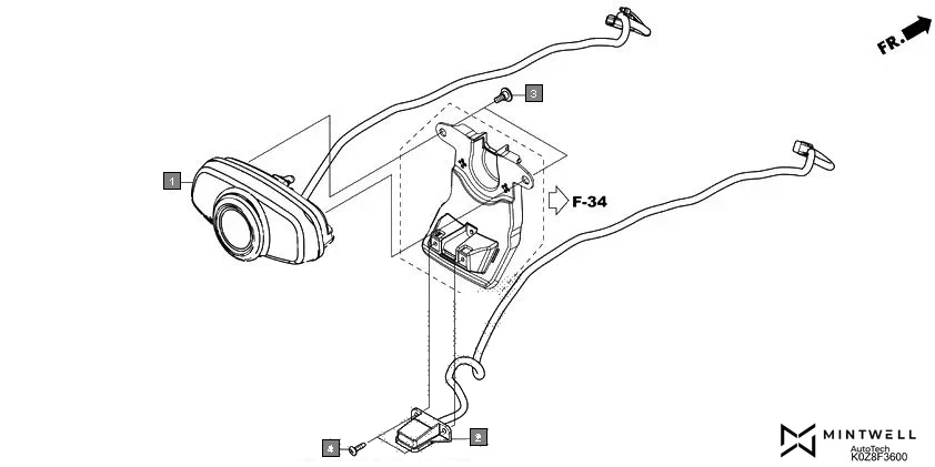 F-36 TAILLIGHT assembly diagram for HONDA HNESS CB350DM