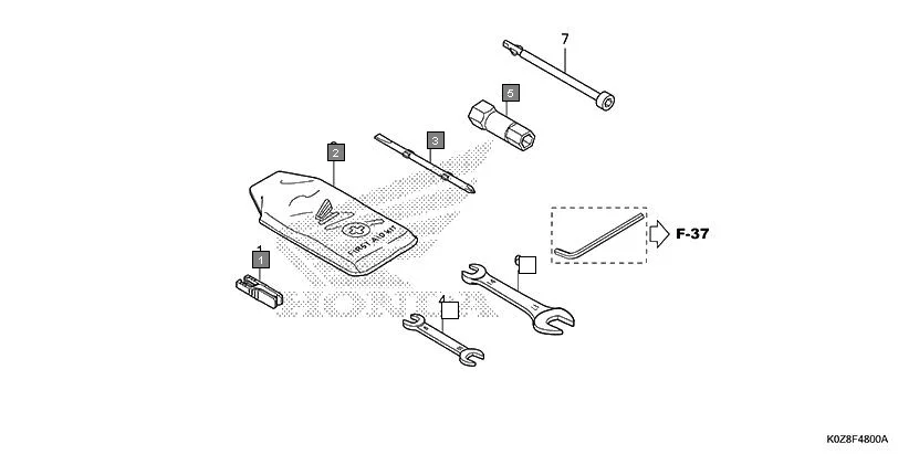 F-48 TOOL assembly diagram for HONDA HNESS CB350DM